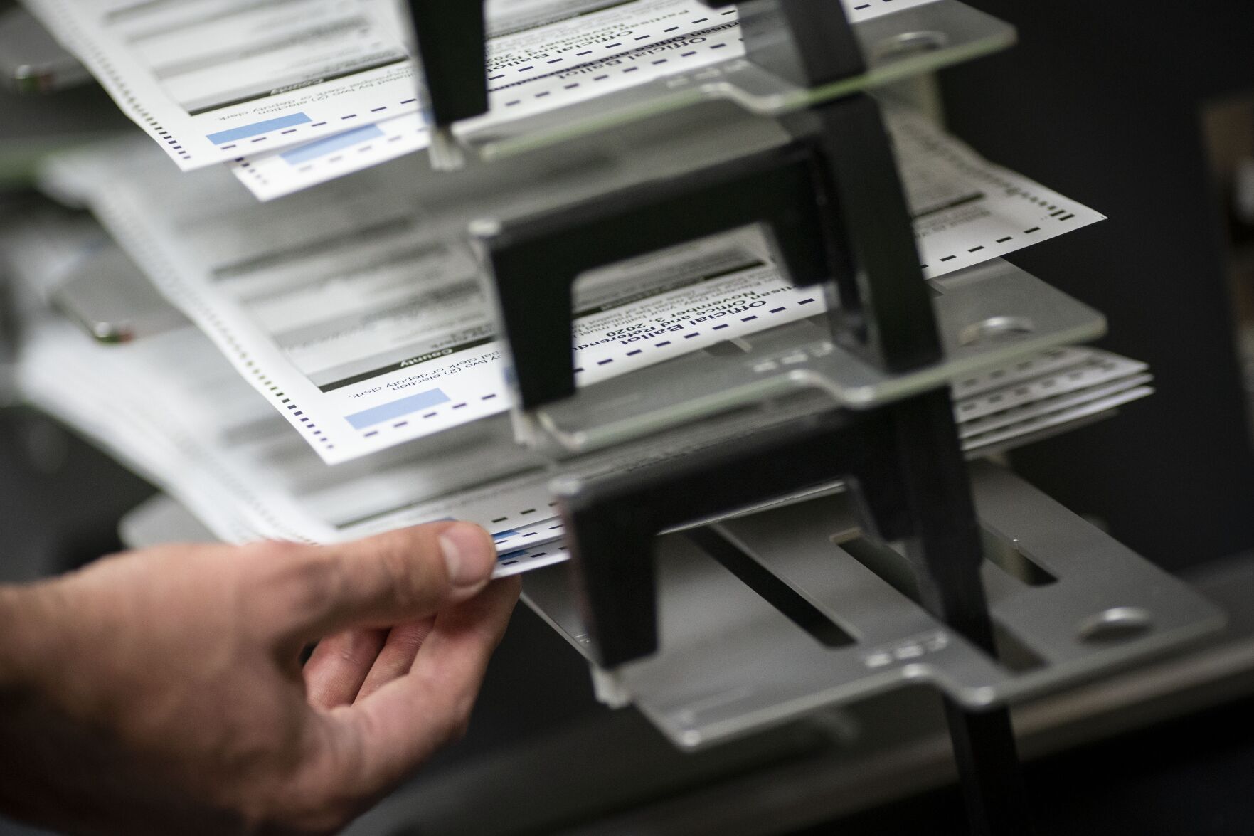 Kenosha poll workers sort ballots, AP generic file photo
